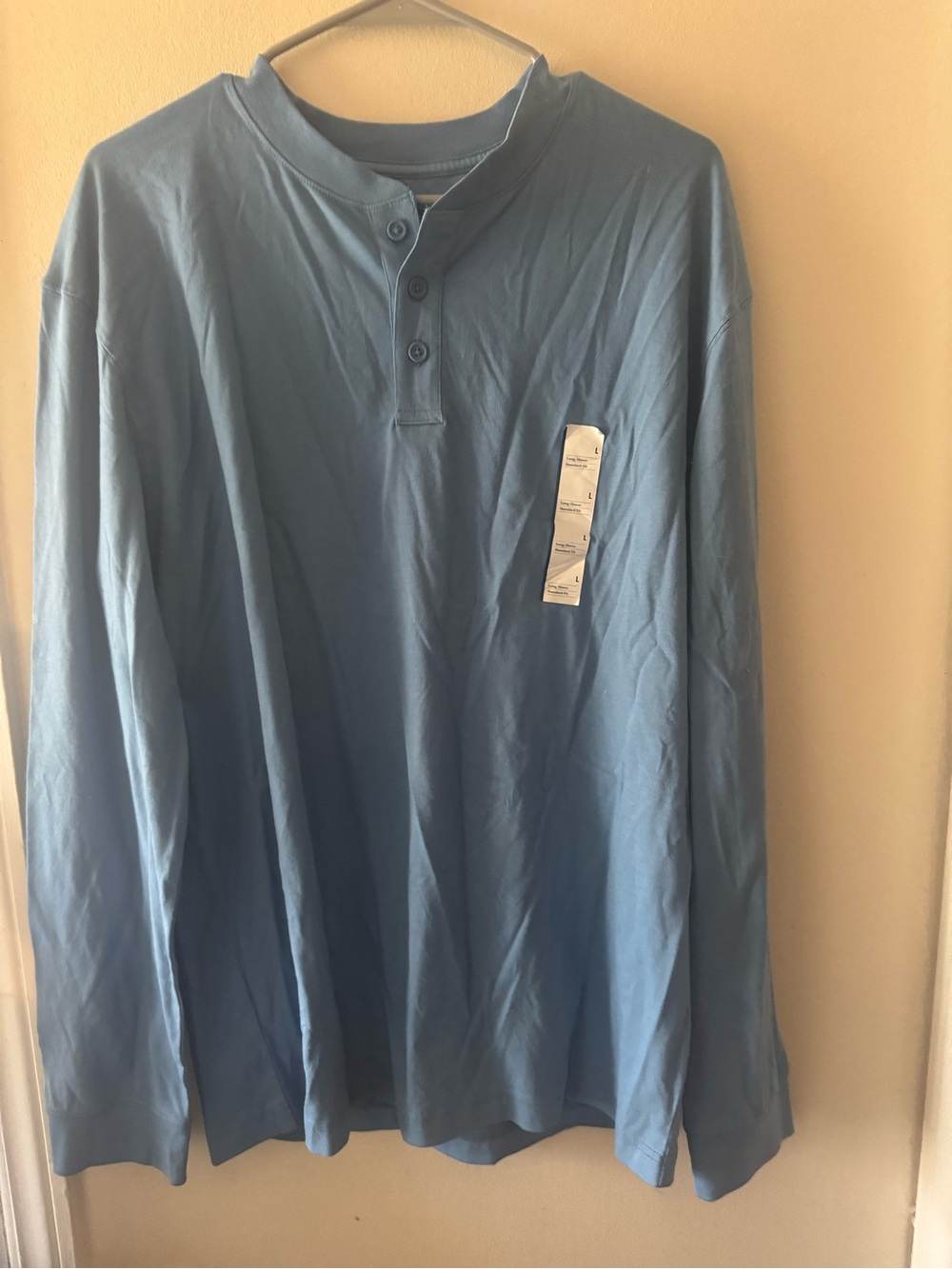 Goodfellow & Co Blue Long-Sleeve Henley Shirt